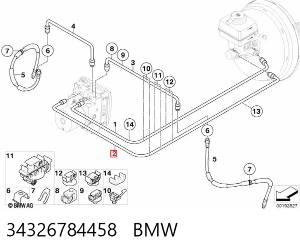 Шланг тормозной задний правый 34326784458 BMW
