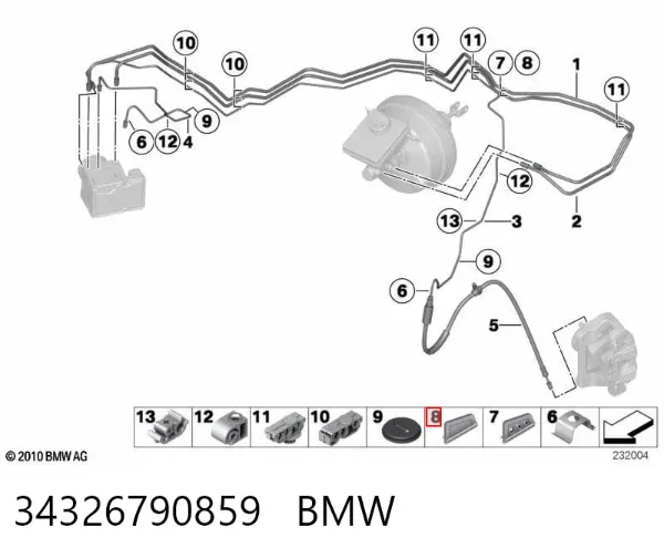 Пистон (клип) крепления решетки радиатора к панели 34326790859 BMW