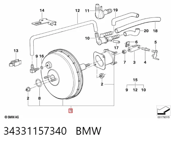 Усилитель тормозов BMW 5 E34