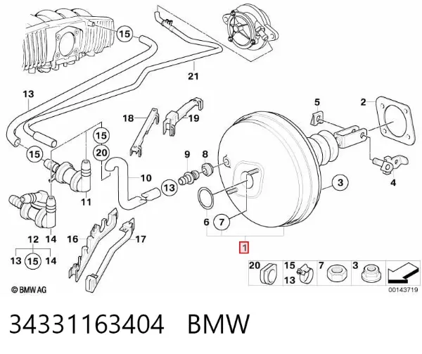 Усилитель тормозов BMW 5 E39