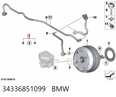 Усилитель тормозов (вакуумный) BMW 34336851099