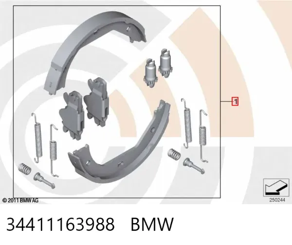 Колодки ручника 34411163988 BMW