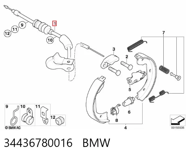 Трос ручника 34436780016 BMW