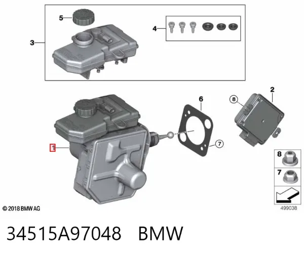 Главный тормозной цилиндр 34515A97048 BMW