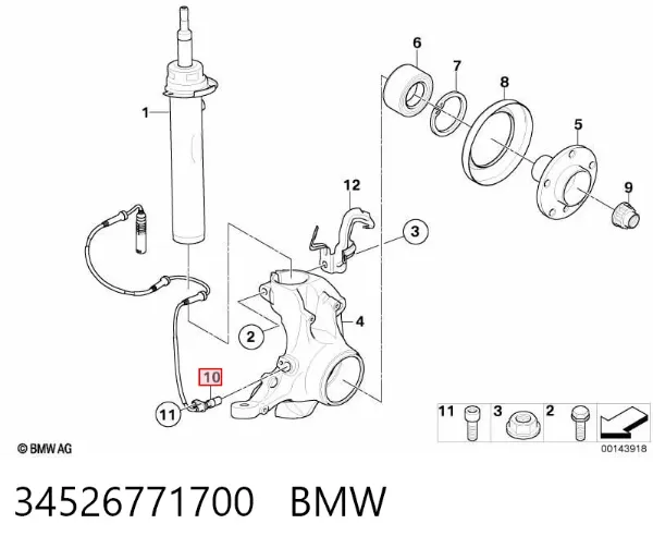 Датчик АБС передний 34526771700 BMW