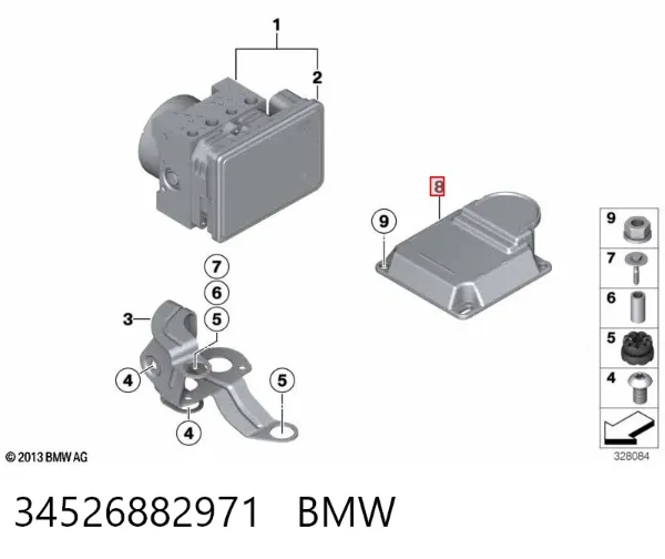 Модуль-процессор управления подушкой безопасности (ЭБУ AIRBAG) 34526882971 BMW