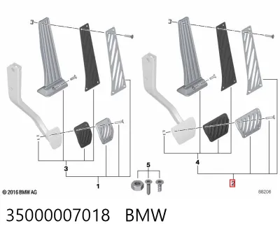 Накладки педалей, комплект BMW 35000007018