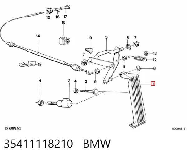 Педаль газа 35411118210 BMW
