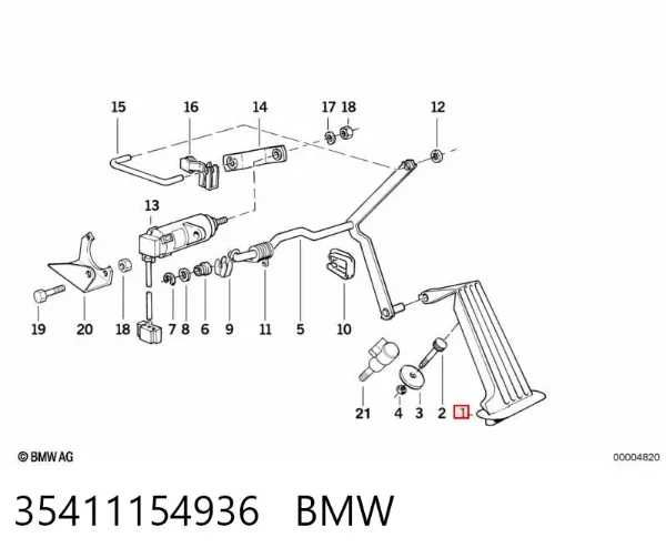 Педаль газа 35411154936 BMW