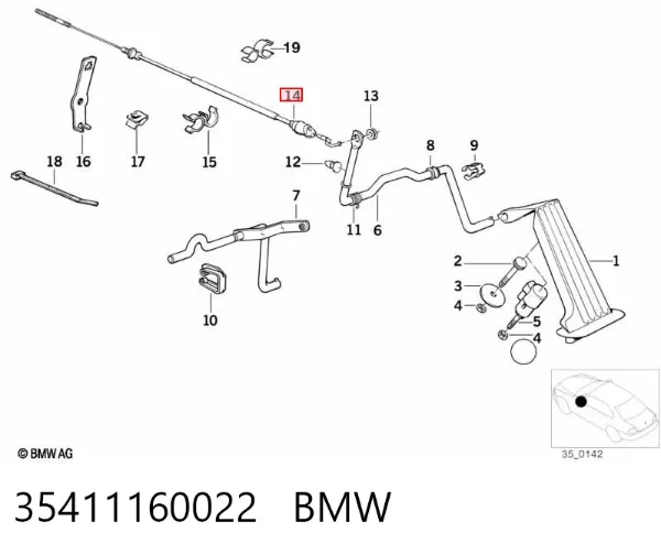 Трос газа 35411160022 BMW
