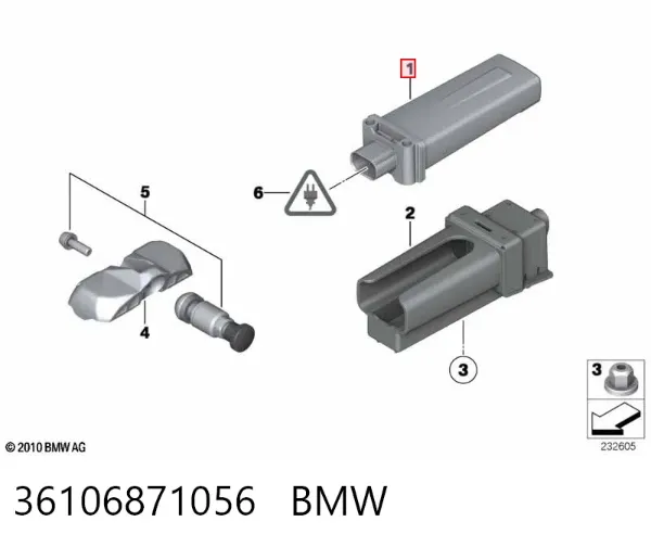 Блок системы контроля давления в шинах 36106871056 BMW