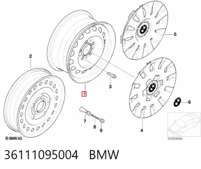 Диски колесные стальные (штампованные) BMW 36111095004