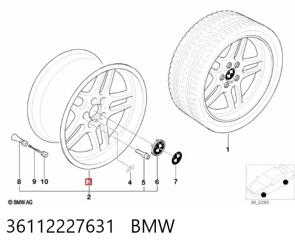 Диски колесные 36112227631 BMW
