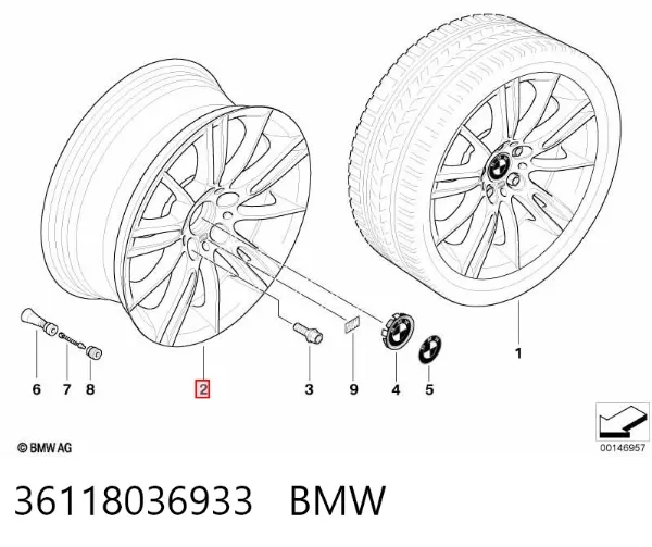 Диски колесные 36118036933 BMW