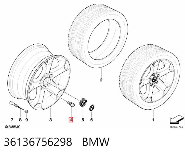 Колесный болт 36136756298 BMW
