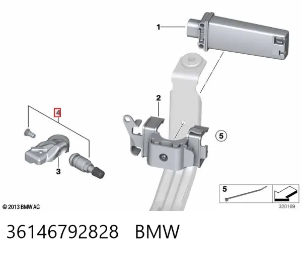 Датчик давления в шинах 36146792828 BMW