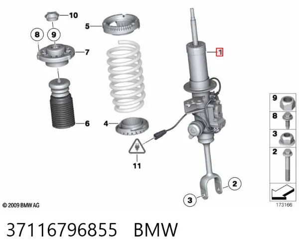 Амортизатор передний левый 37116796855 BMW