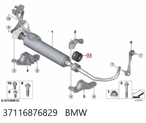 Втулка стабилизатора переднего 37116876829 BMW