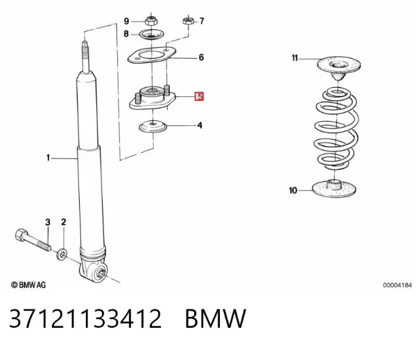 Опора амортизатора заднего 37121133412 BMW