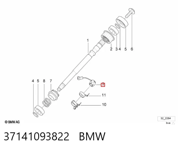 Датчик угла поворота руля 37141093822 BMW