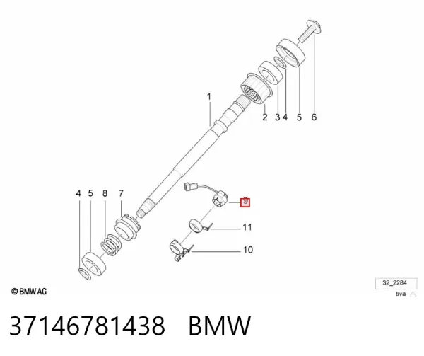 Датчик угла поворота руля 37146781438 BMW