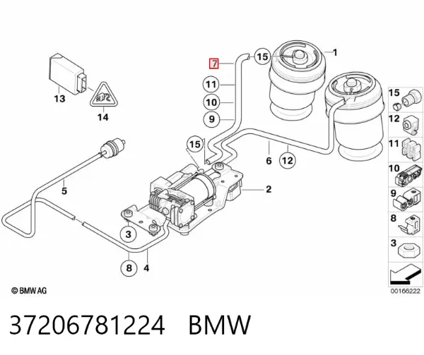 Трубка вакуумного усилителя тормозов 37206781224 BMW