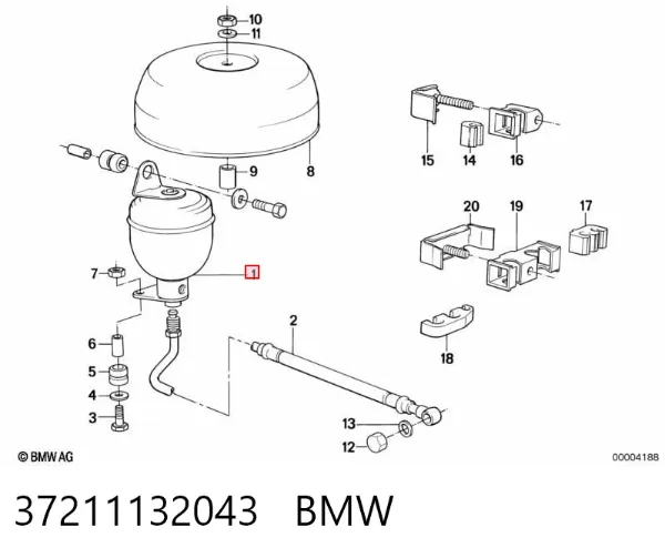 Гидроаккумулятор системы амортизации задний 37211132043 BMW