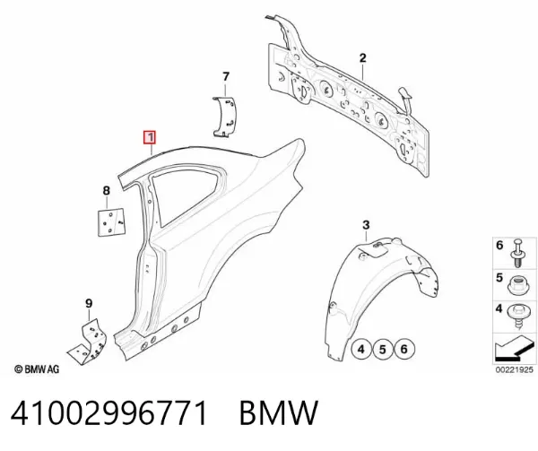 Крыло заднее левое 41002996771 BMW