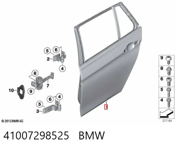 Дверь задняя левая 41007298525 BMW