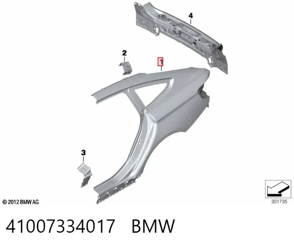 Крыло заднее левое 41007334017 BMW