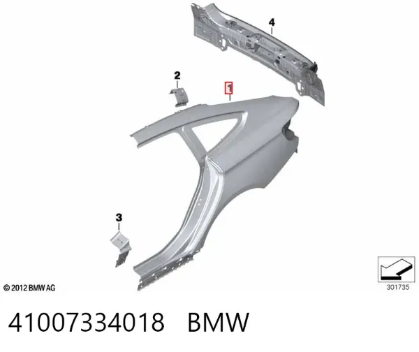 Крыло заднее правое 41007334018 BMW