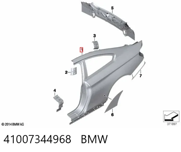 Крыло заднее правое 41007344968 BMW