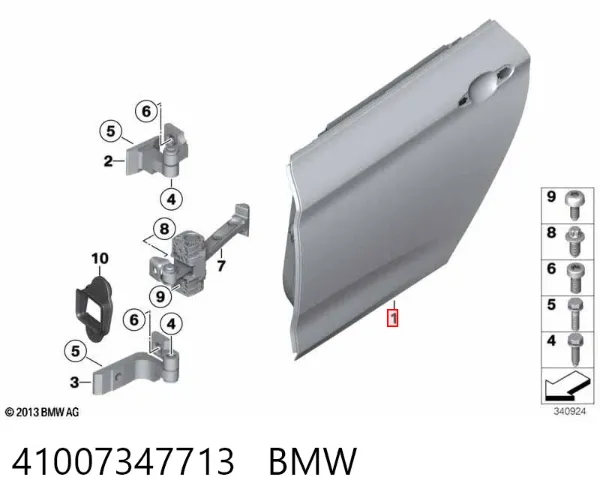 Дверь задняя левая 41007347713 BMW