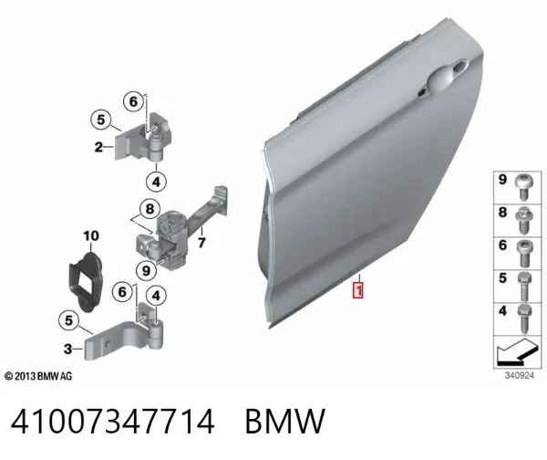 Дверь задняя правая 41007347714 BMW