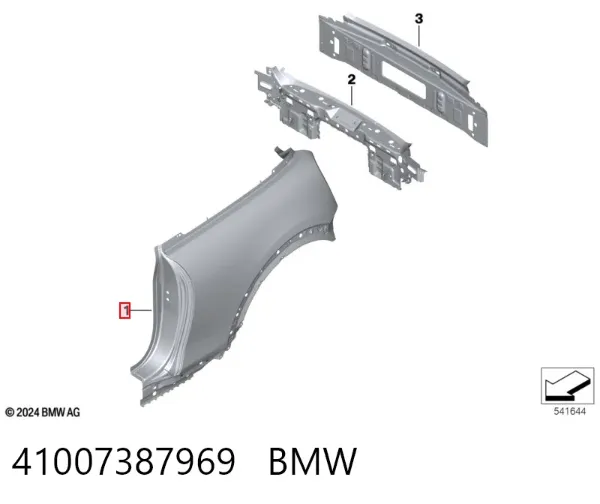 Крыло заднее левое 41007387969 BMW