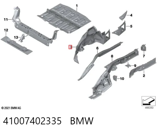 Арка крыла заднего левого 41007402335 BMW