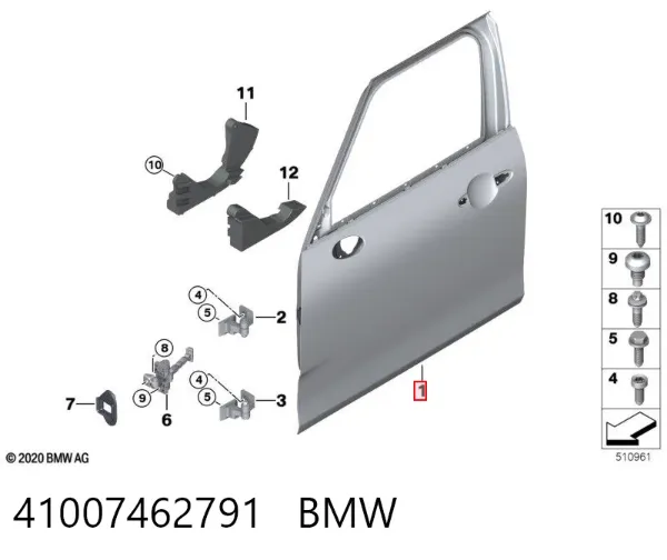 Дверь передняя левая 41007462791 BMW