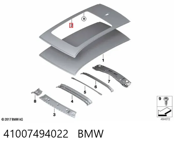 Крыша 41007494022 BMW