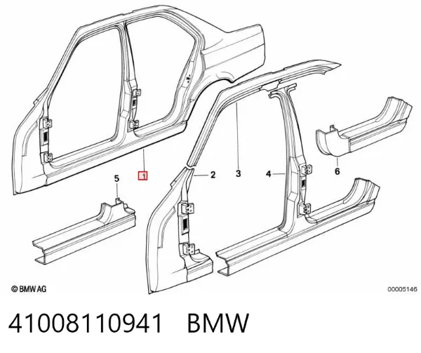 Боковина кузова левая 41008110941 BMW