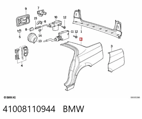Крыло заднее правое 41008110944 BMW