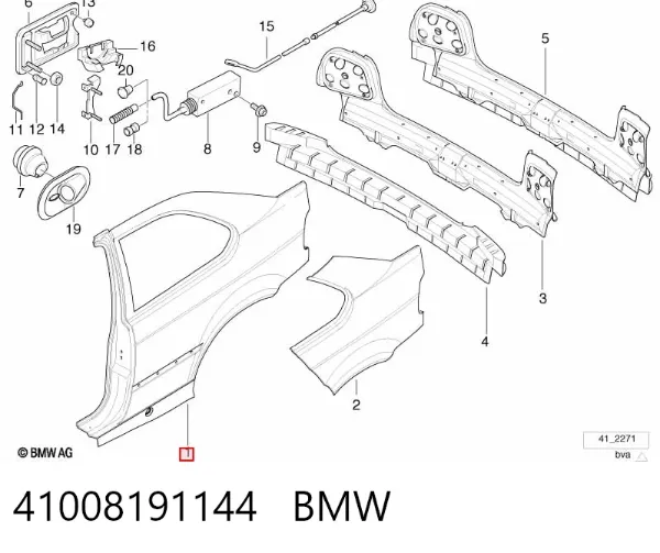 Крыло заднее правое 41008191144 BMW