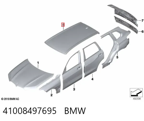 Крыша 41008497695 BMW
