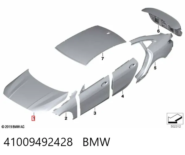 Капот 41009492428 BMW