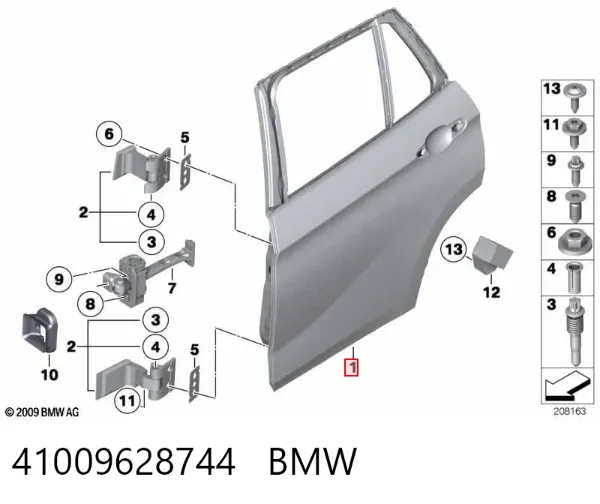 Дверь задняя правая 41009628744 BMW