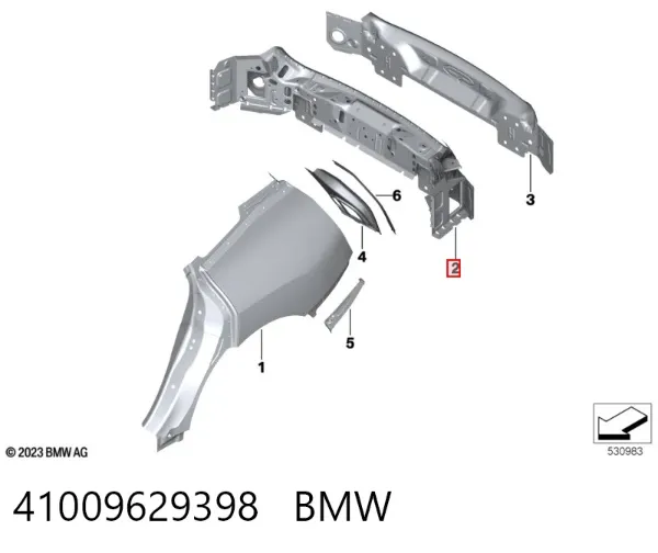 Панель багажного отсека задняя 41009629398 BMW