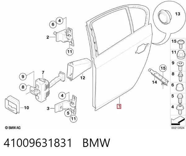 Дверь задняя левая BMW 5 E60