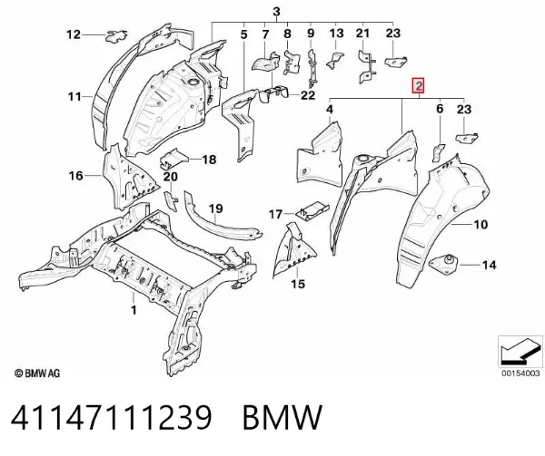 Арка крыла заднего левого 41147111239 BMW