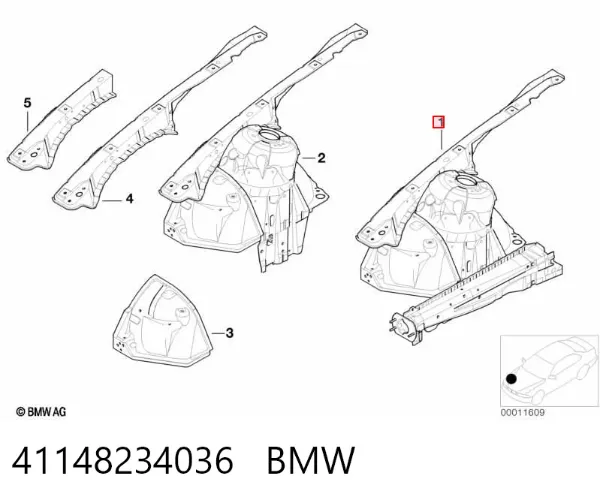 Арка крыла переднего правого 41148234036 BMW