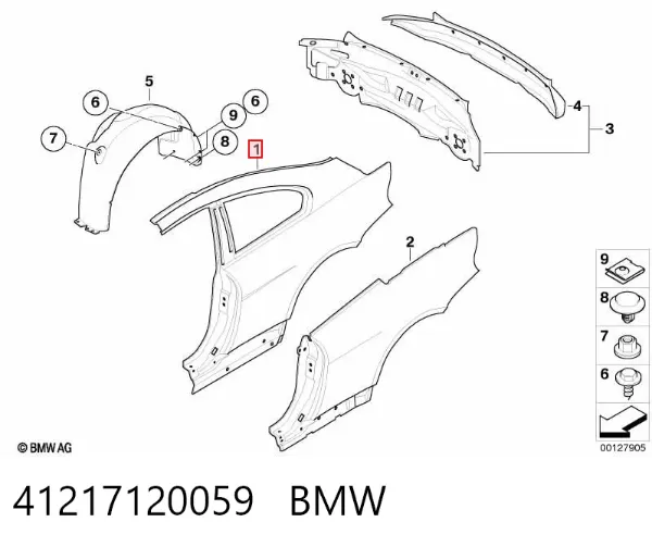 Крыло заднее левое 41217120059 BMW