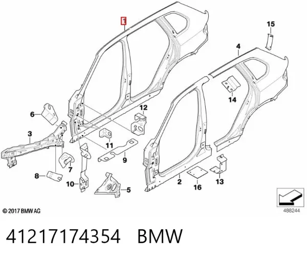 Крыло заднее правое 41217174354 BMW